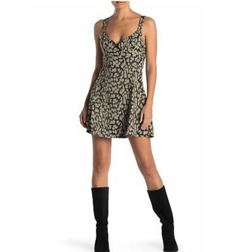 NWT Free People Chrissy Animal Print Mini Dress